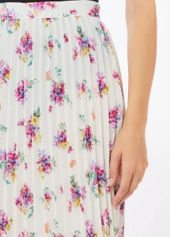 Gonna midi plissé floreale