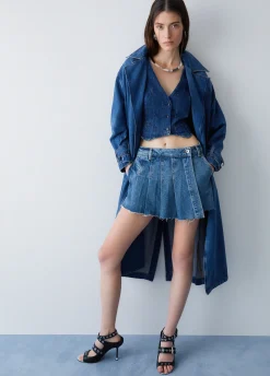Gonna pantalone in denim