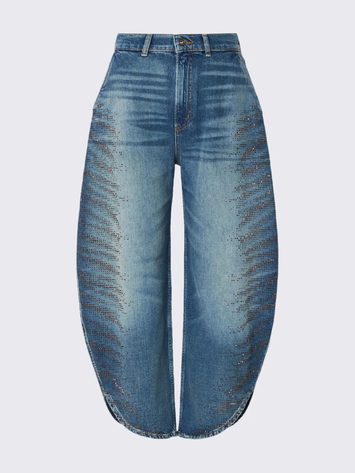 Jeans balloon con micro-strass