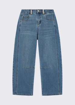 Jeans balloon con ricami gioiello