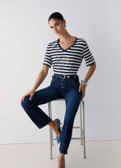 Jeans bootcut a vita alta