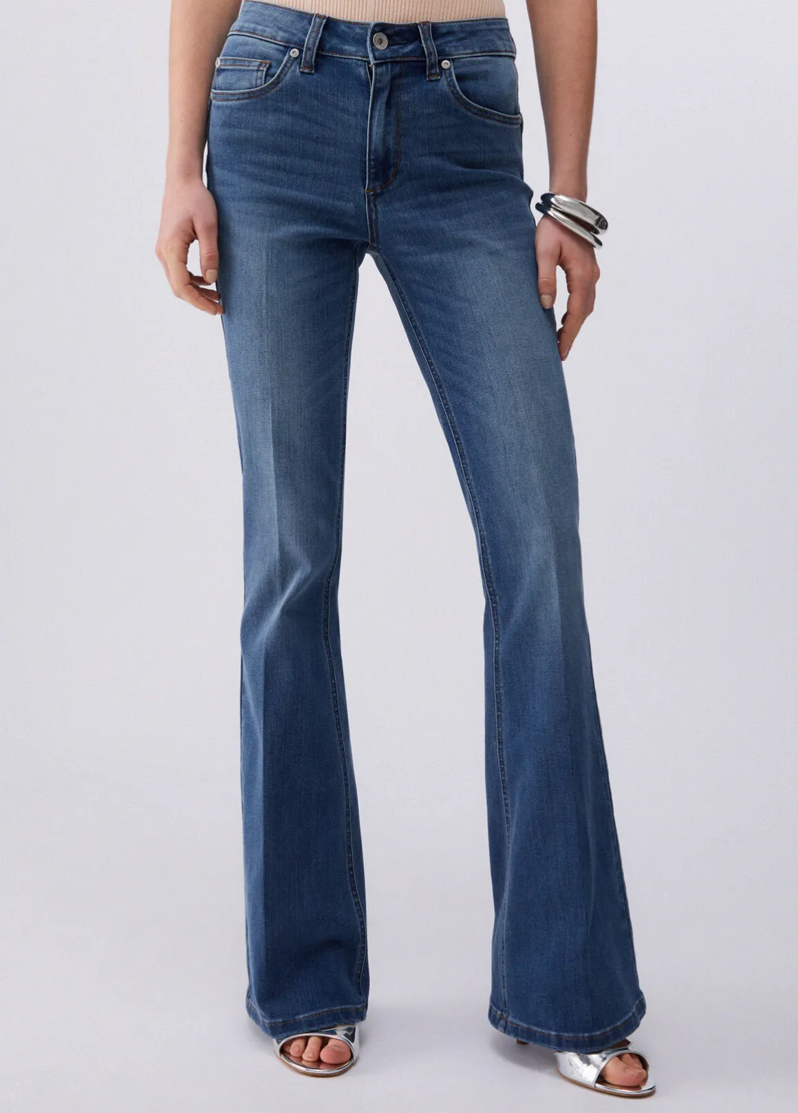 Jeans bootcut a vita alta
