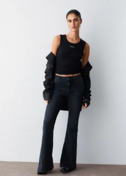 Jeans bootcut a vita alta