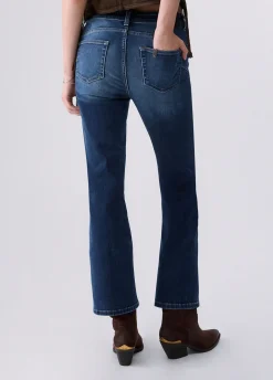Jeans bootcut con bottoni gioiello