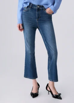 Jeans bootcut con strass