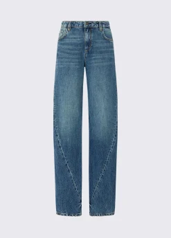 Jeans con cuciture asimmetriche
