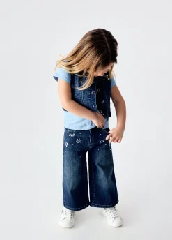 Jeans con ricami gioiello