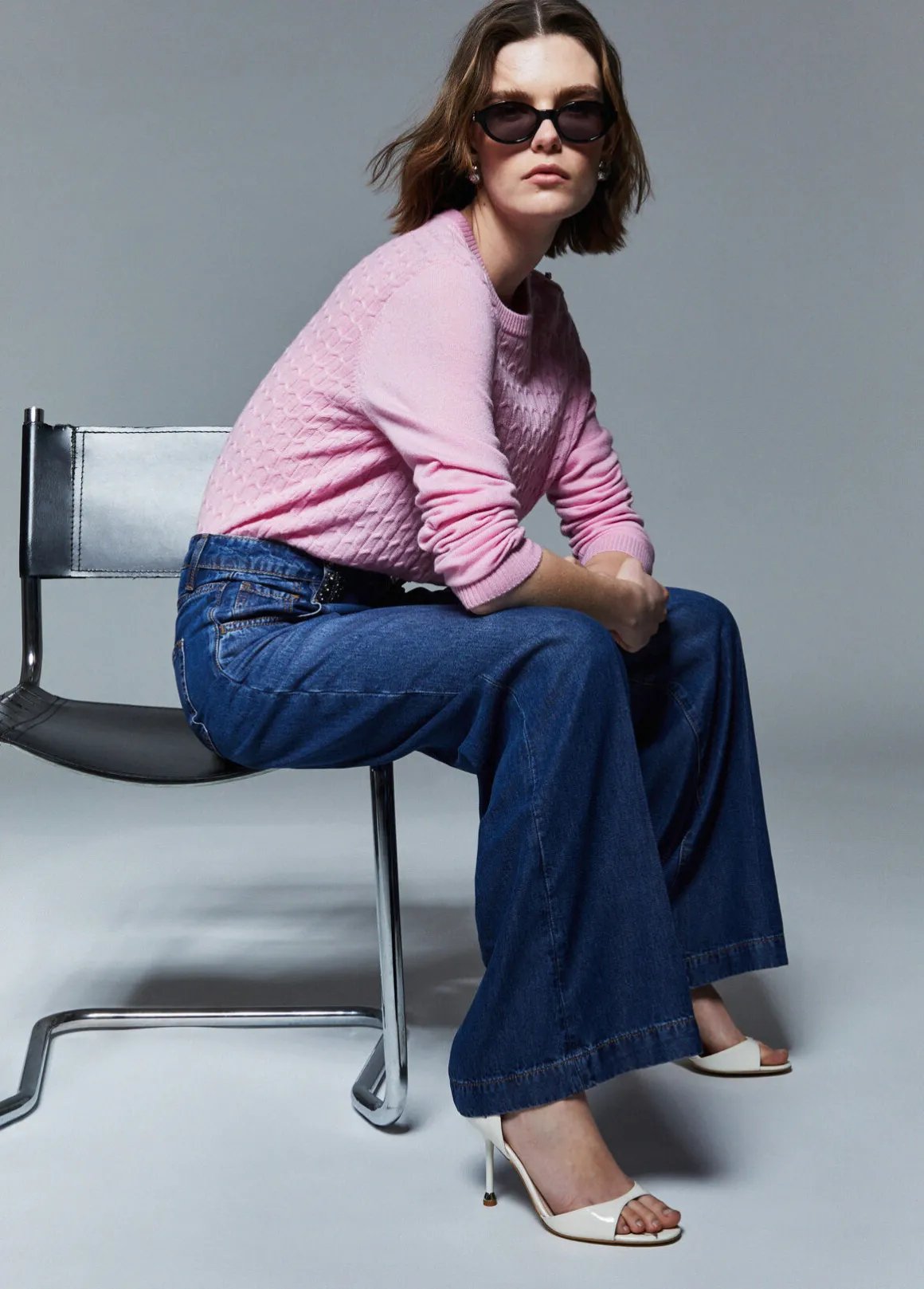 Jeans flare a vita alta