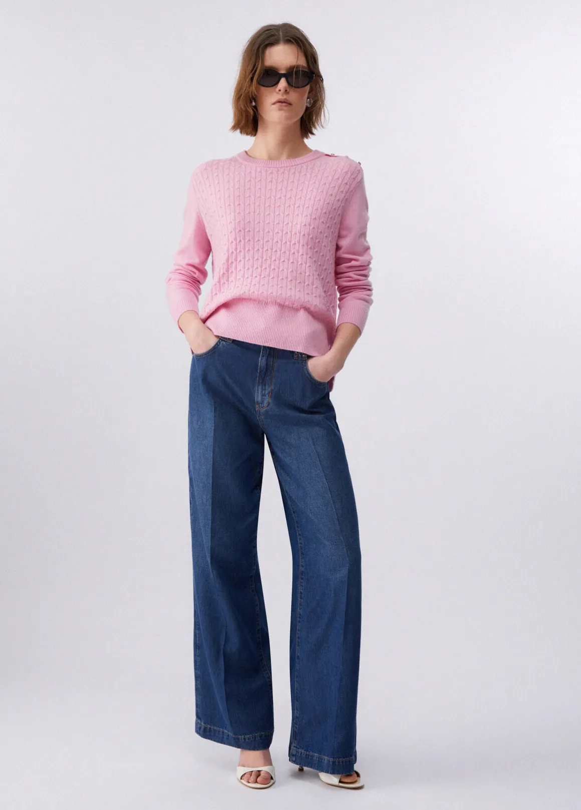 Jeans flare a vita alta