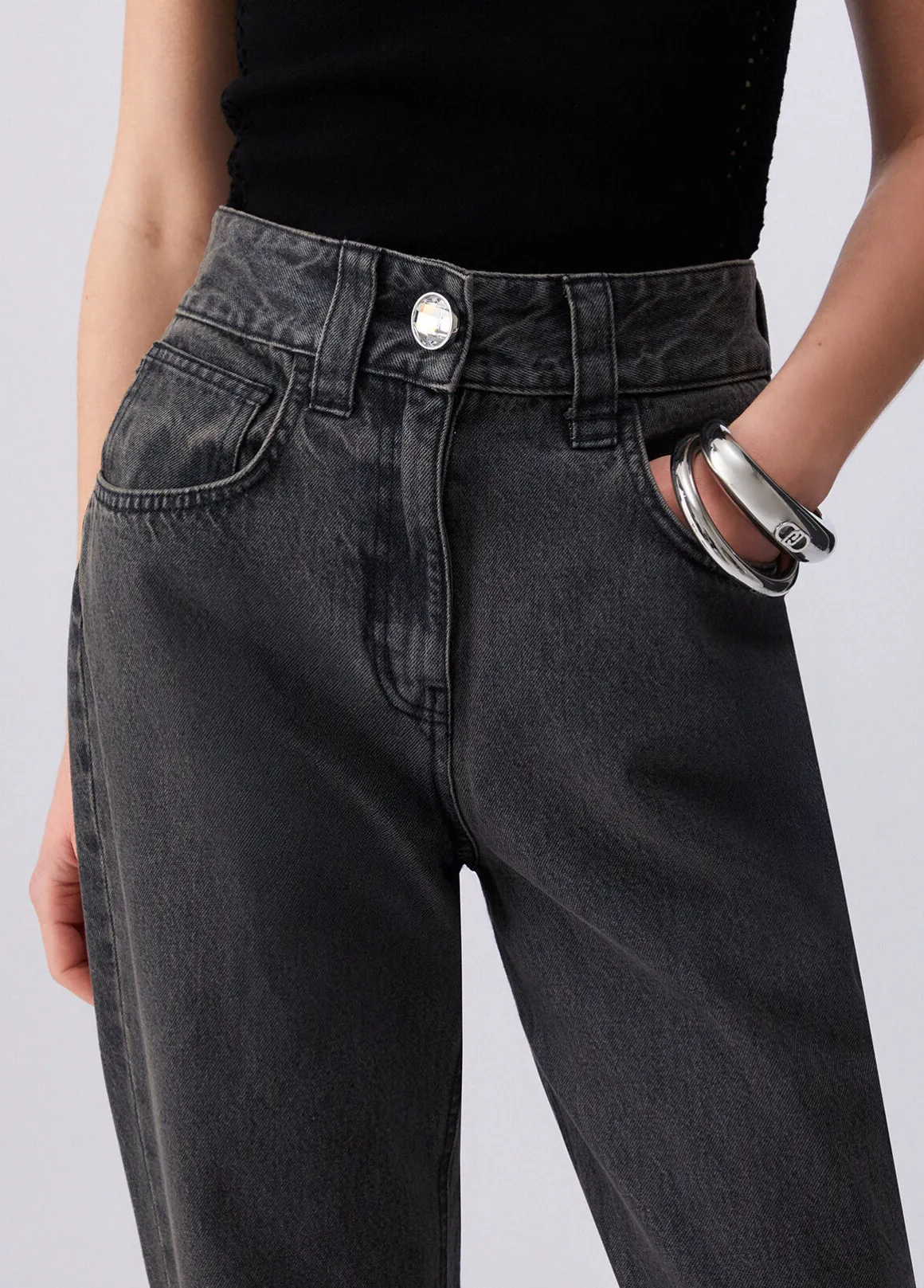 Jeans flare a vita alta