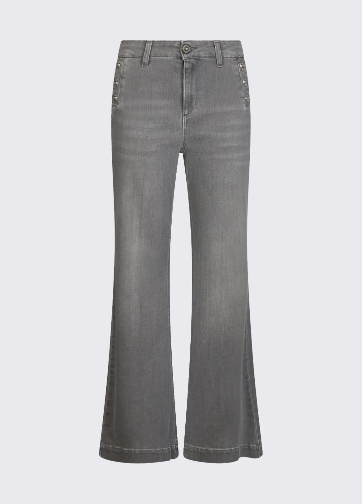 Jeans flare a vita alta con bottoni