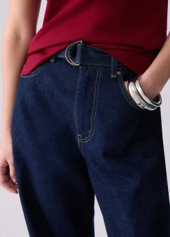 Jeans flare con risvolto