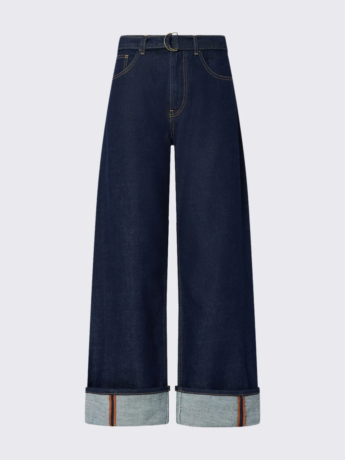Jeans flare con risvolto