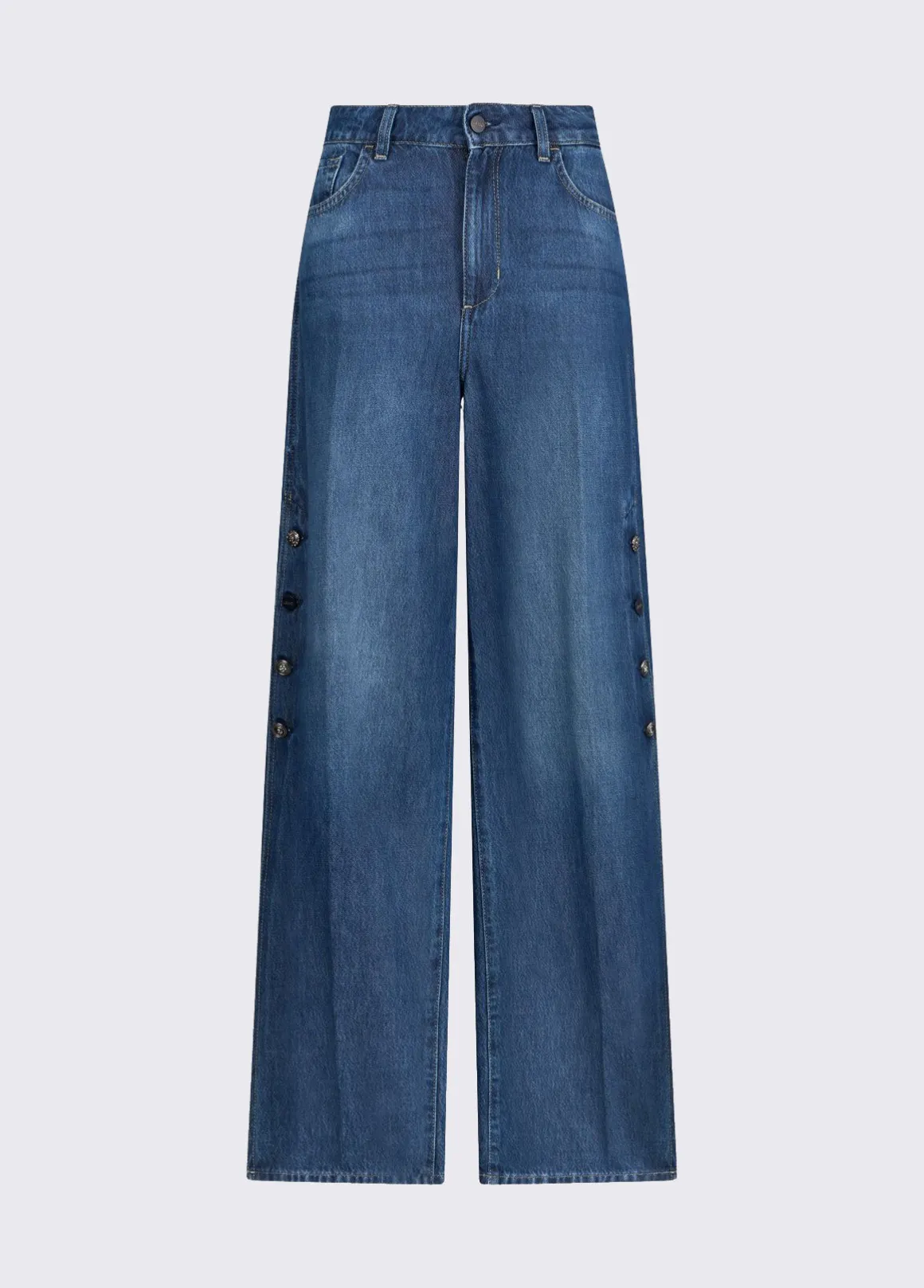 Jeans flare con spacchetti