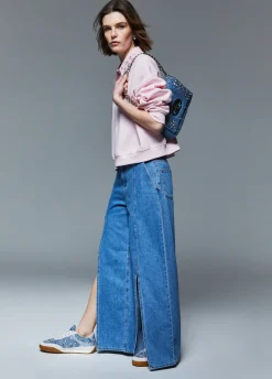Jeans flare con spacchetti
