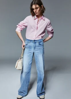 Jeans flare con strass