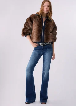 Jeans flare con strass
