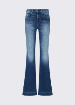 Jeans flare con strass