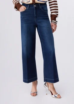 Jeans flare con strass