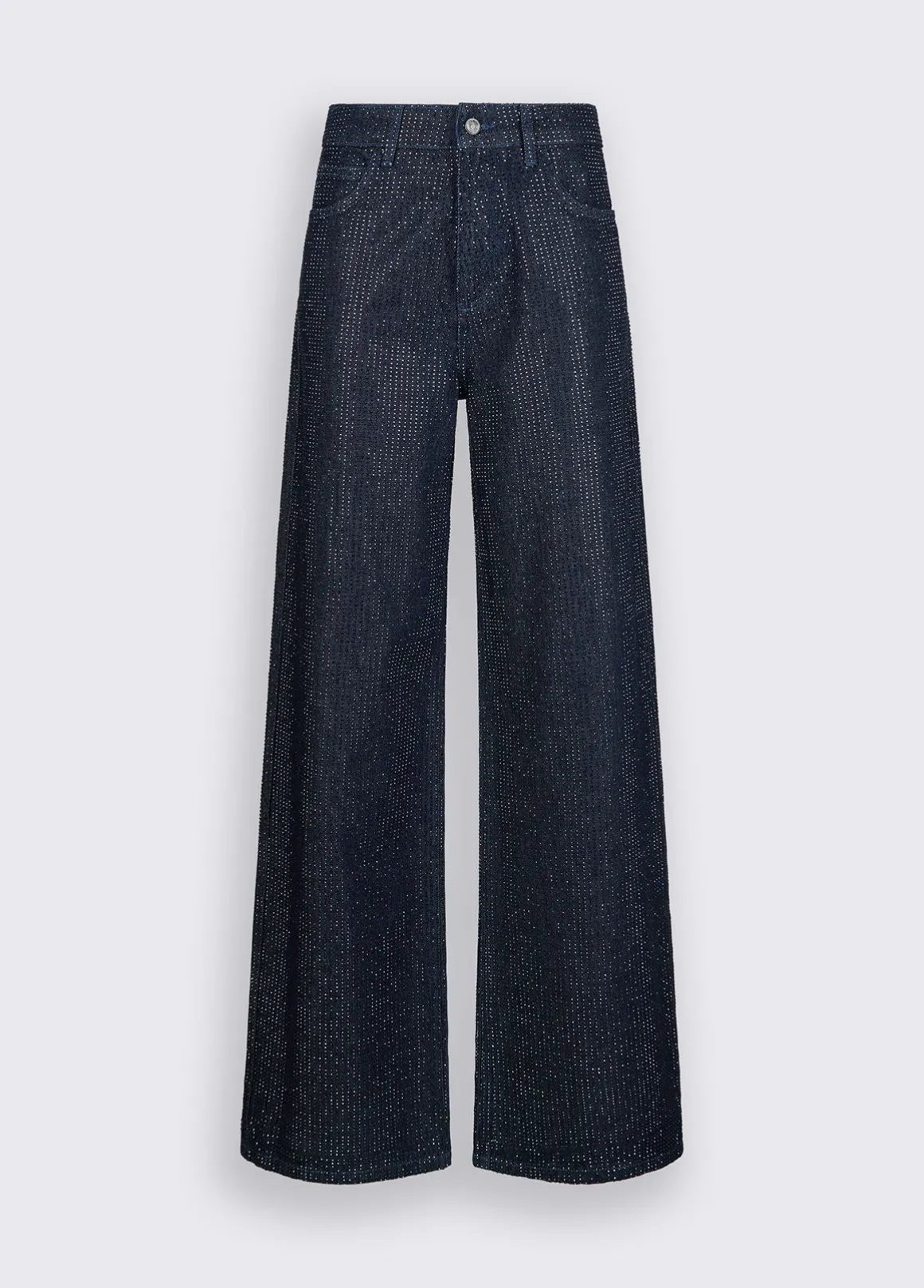 Jeans palazzo full-strass