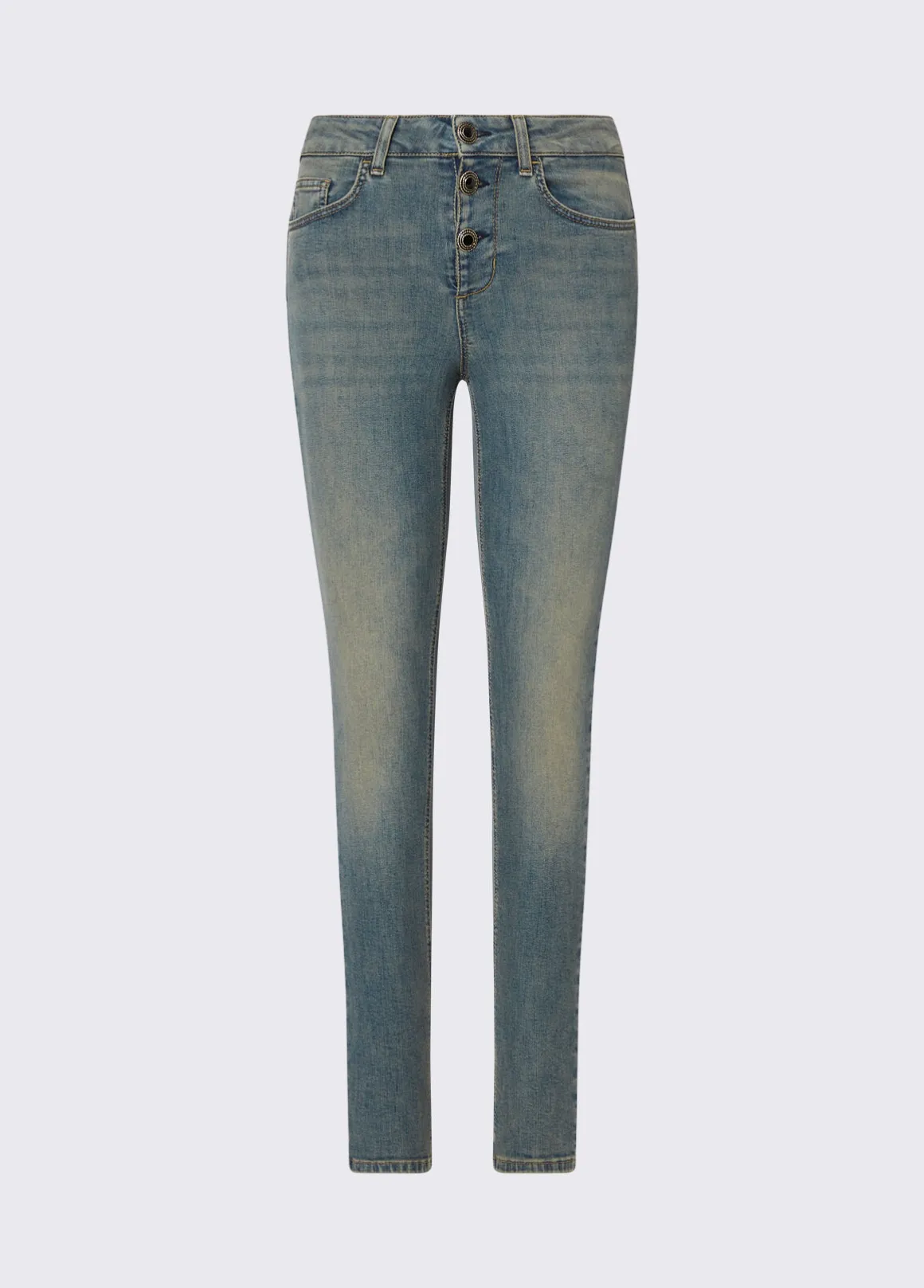 Jeans skinny con bottoni lavorati