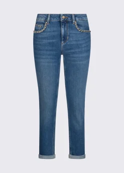 Jeans skinny con ricami gioiello