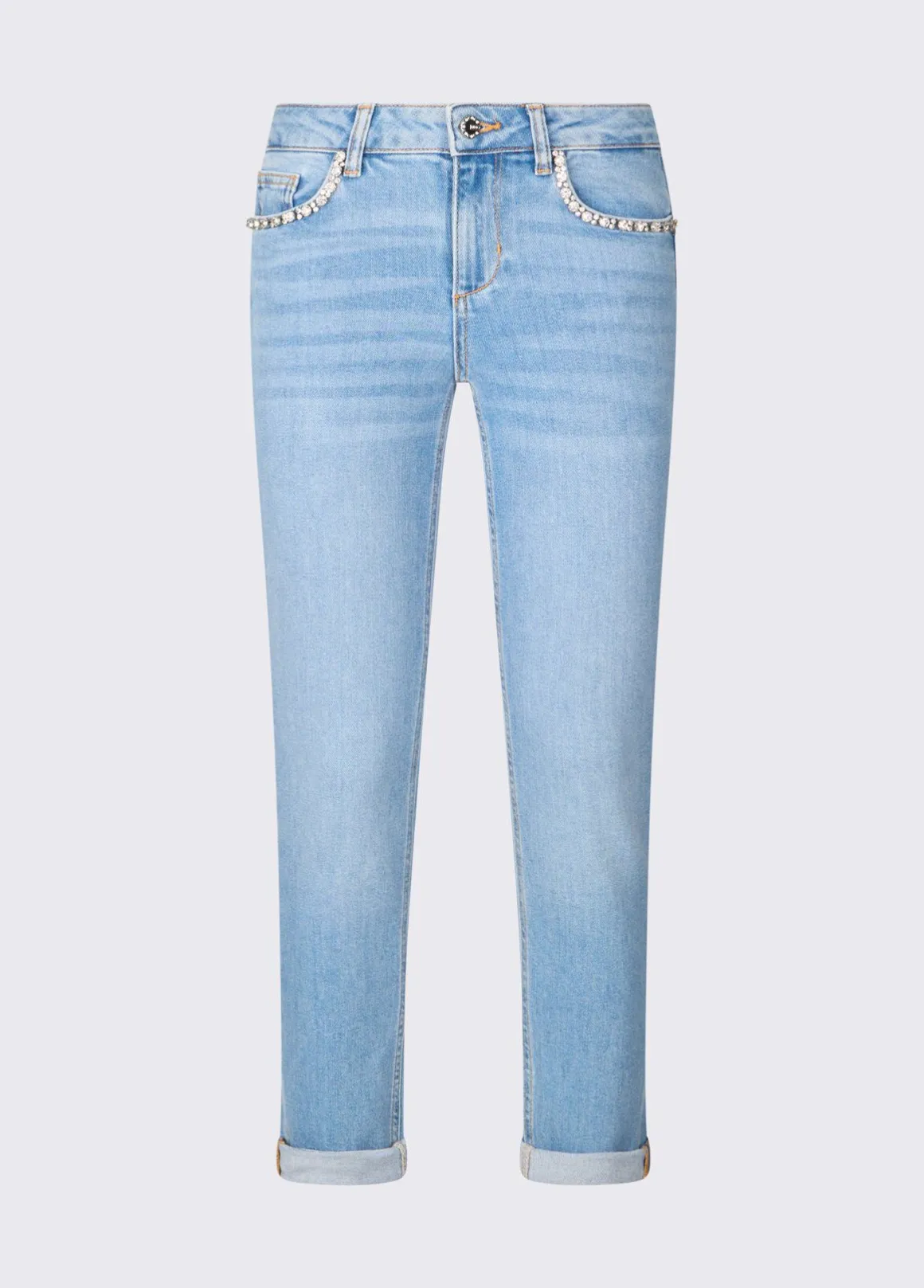 Jeans skinny con ricami gioiello