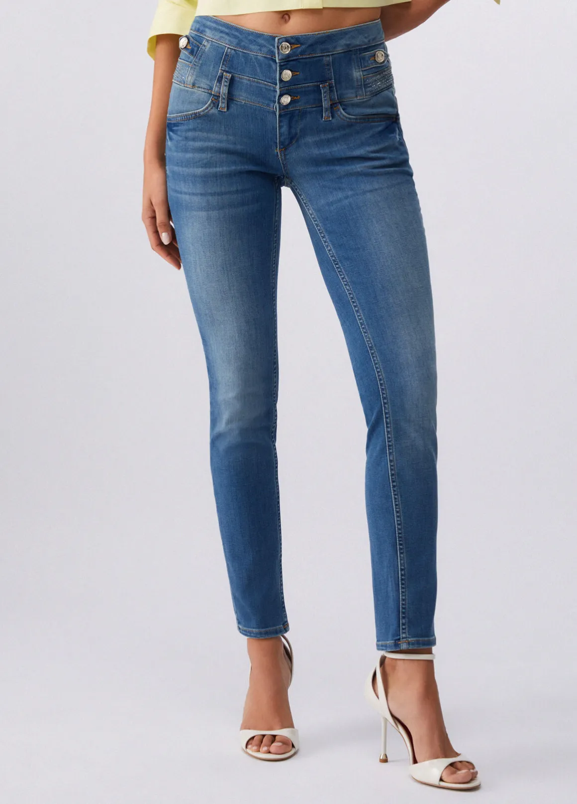 Jeans skinny con strass