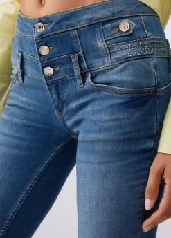 Jeans skinny con strass