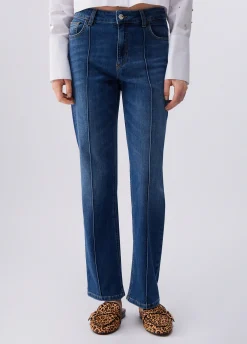Jeans straight a vita alta