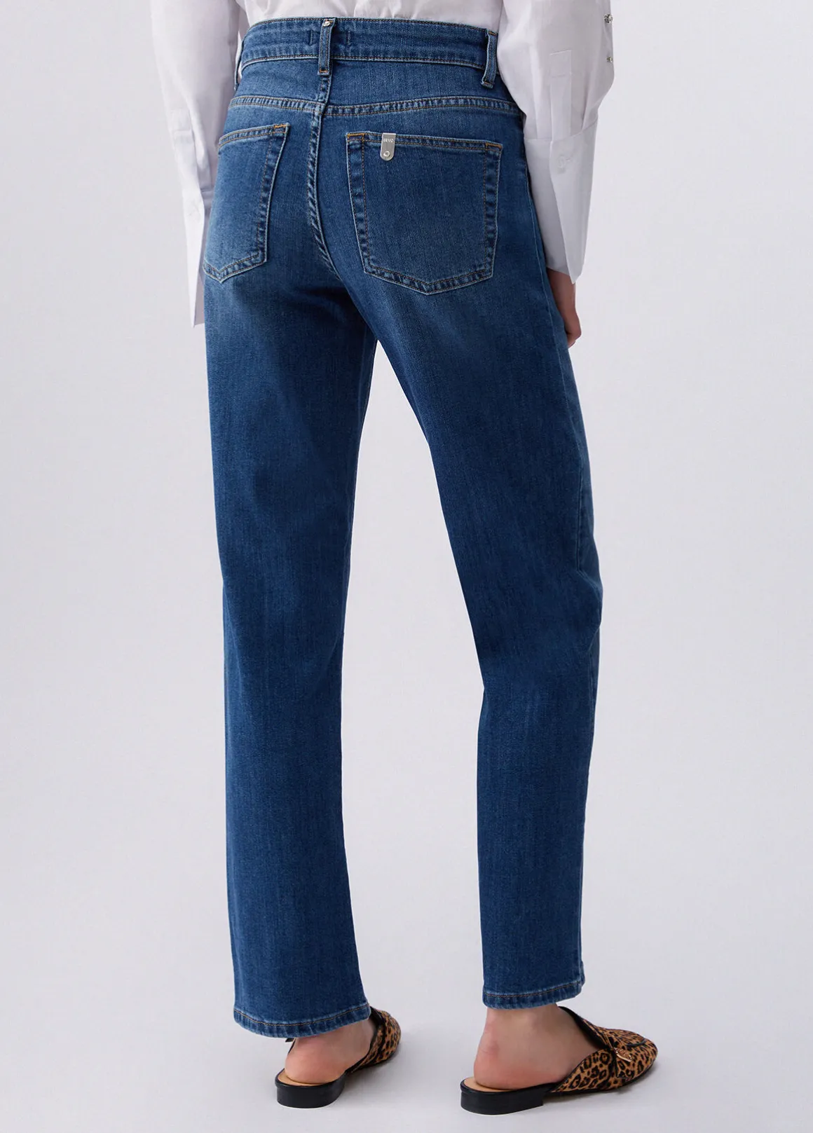 Jeans straight a vita alta
