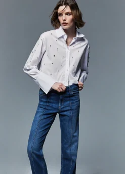 Jeans straight a vita alta