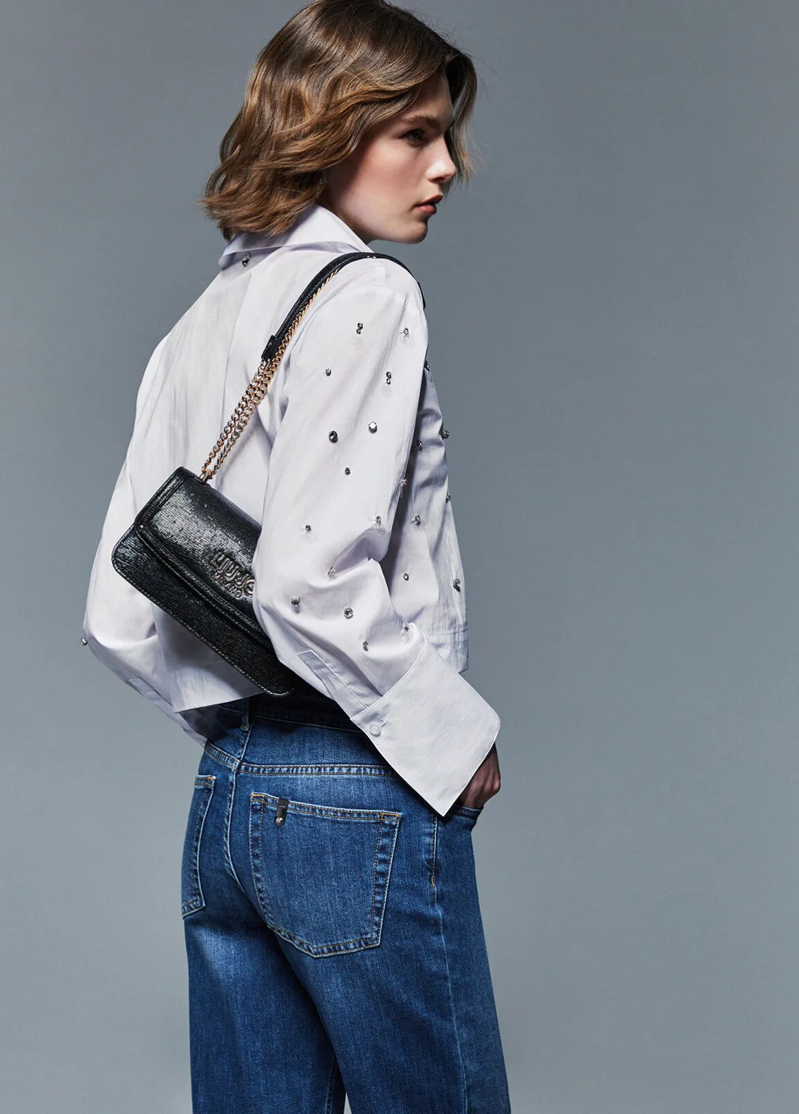 Jeans straight a vita alta