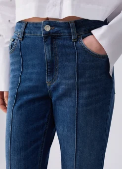 Jeans straight a vita alta
