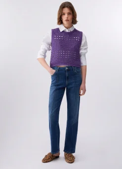 Jeans straight a vita alta