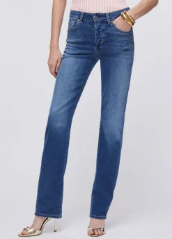 Jeans straight a vita alta