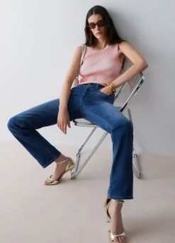 Jeans straight a vita alta