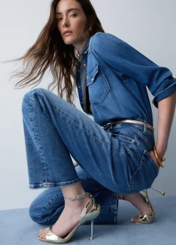 Jeans straight a vita alta