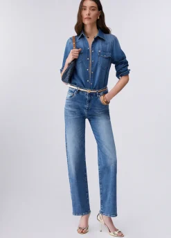 Jeans straight a vita alta