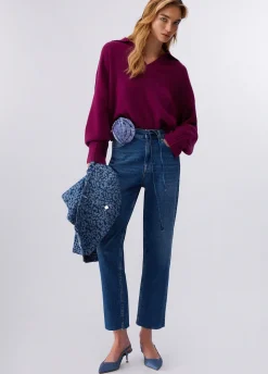 Jeans straight con cintura