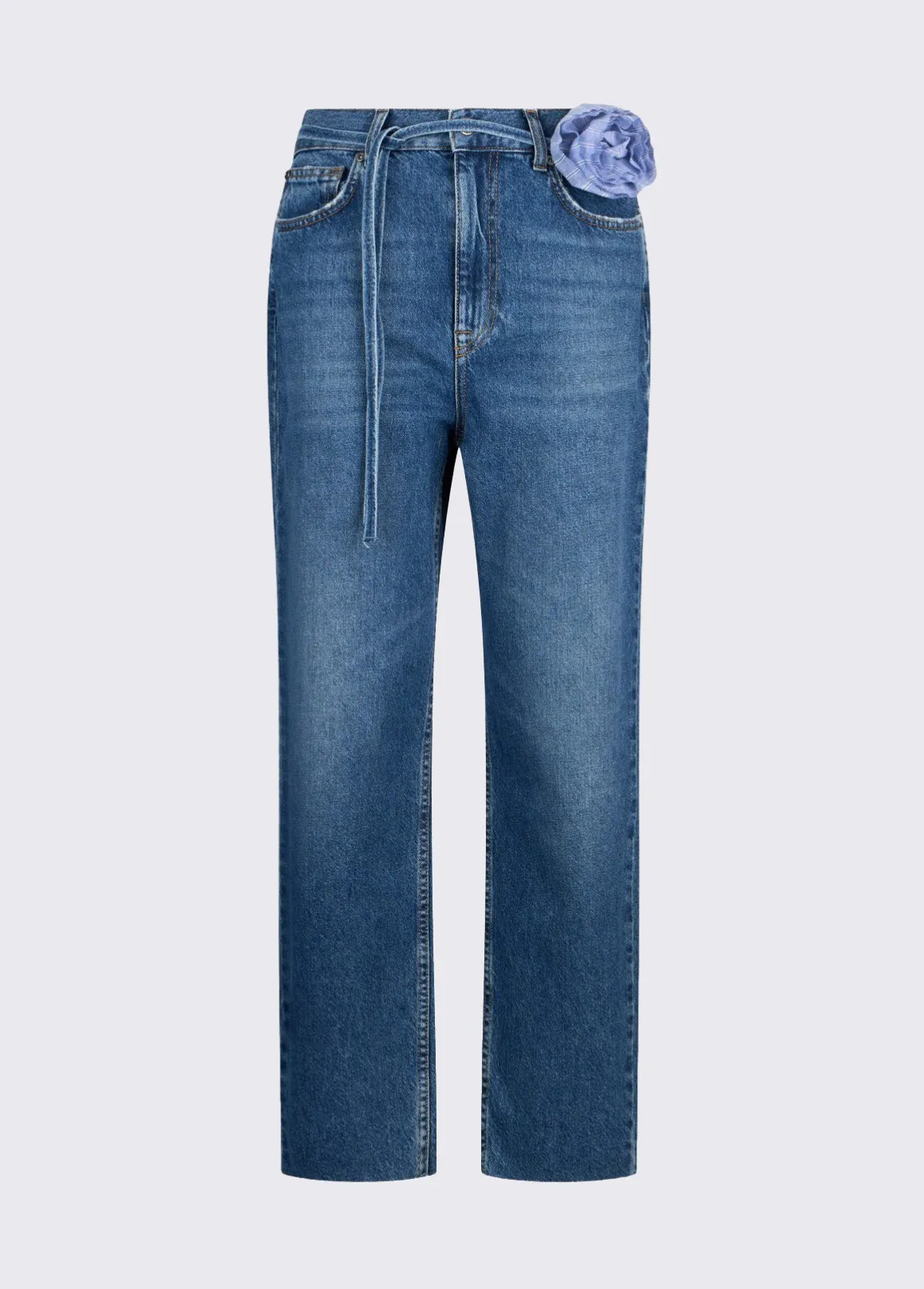 Jeans straight con cintura