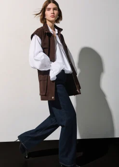 Jeans straight con dettagli in tessuto