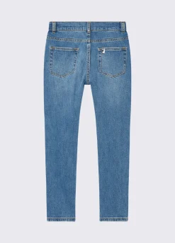 Jeans straight con ricami gioiello