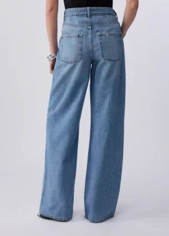 Jeans straight con strass