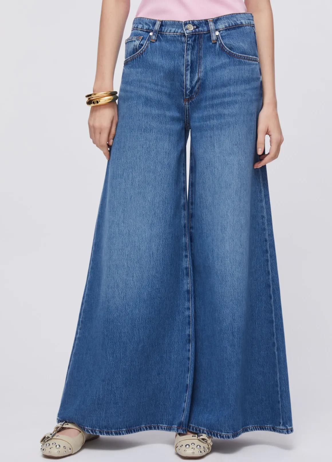 Jeans super flare a vita alta