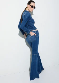 Jeans super flare a vita bassa