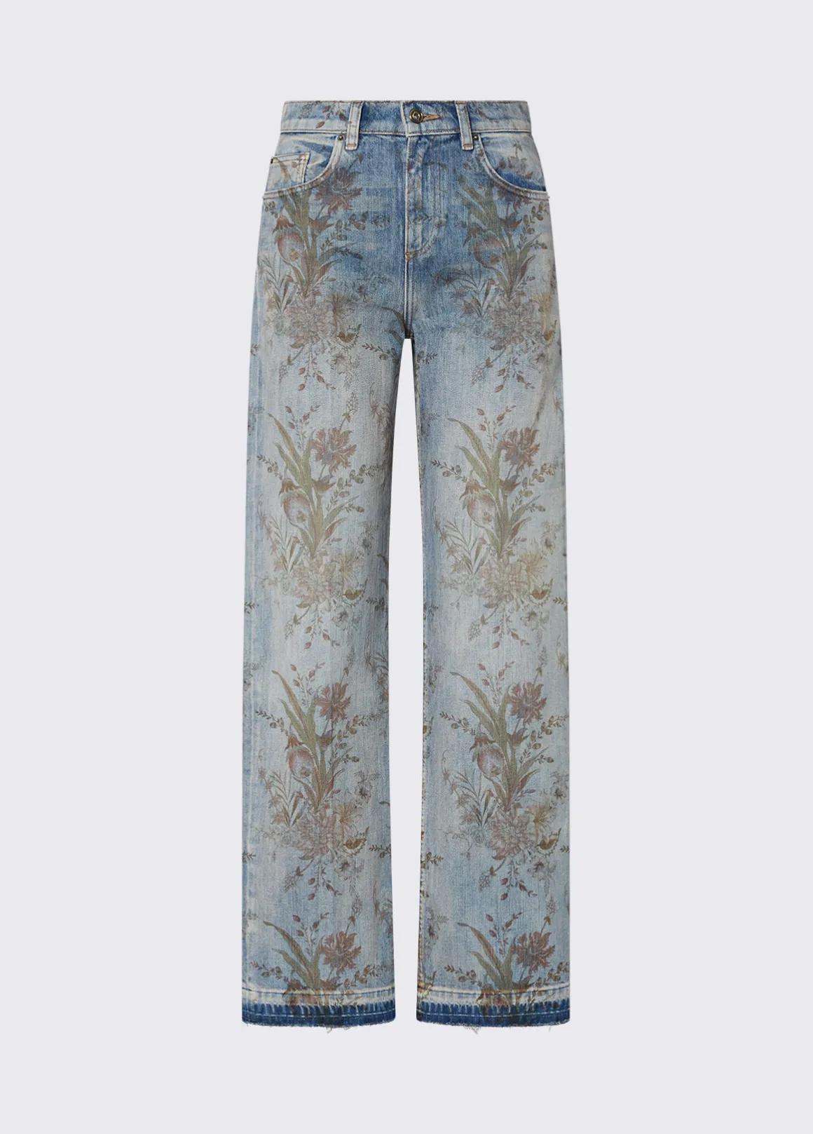 Jeans vita alta con stampa