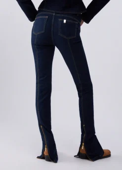 Jeans vita alta con zip