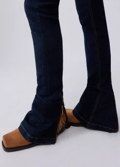 Jeans vita alta con zip