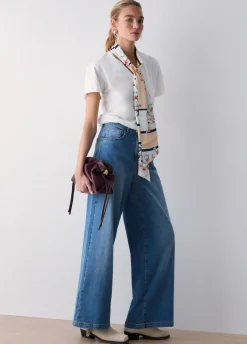 Jeans wide-leg con maxi logo